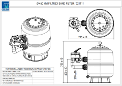 Gemaş Filtrex Bobin Sargılı Havuz Kum Filtresi Ø 450 mm