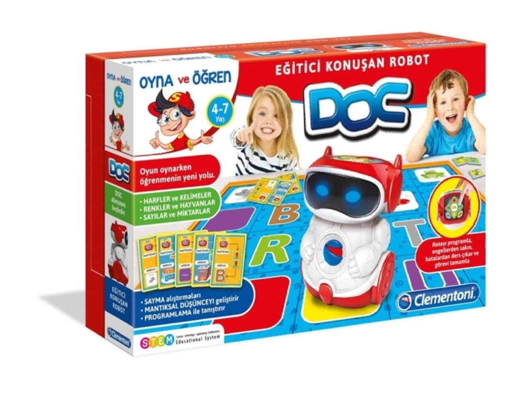 Clementoni DOC Robot - Eğitici Konuşan Robot - Kodlama Robotu