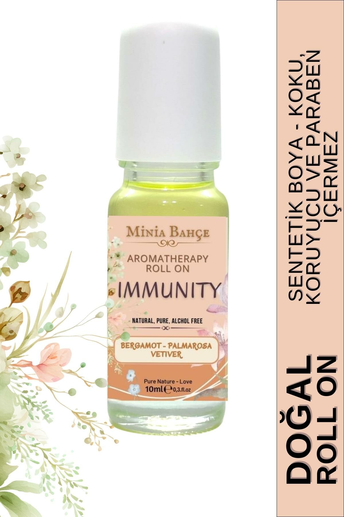 Immunity, Doğal Roll on, Bergamot, Palmarosa, Vetiver 10ml