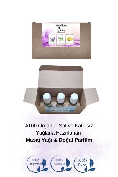 Doğal Roll on, Stres Seti, Lavanta, Sedir Ağacı, Limon Kabuğu Uçucu Yağı, 10ml x 3