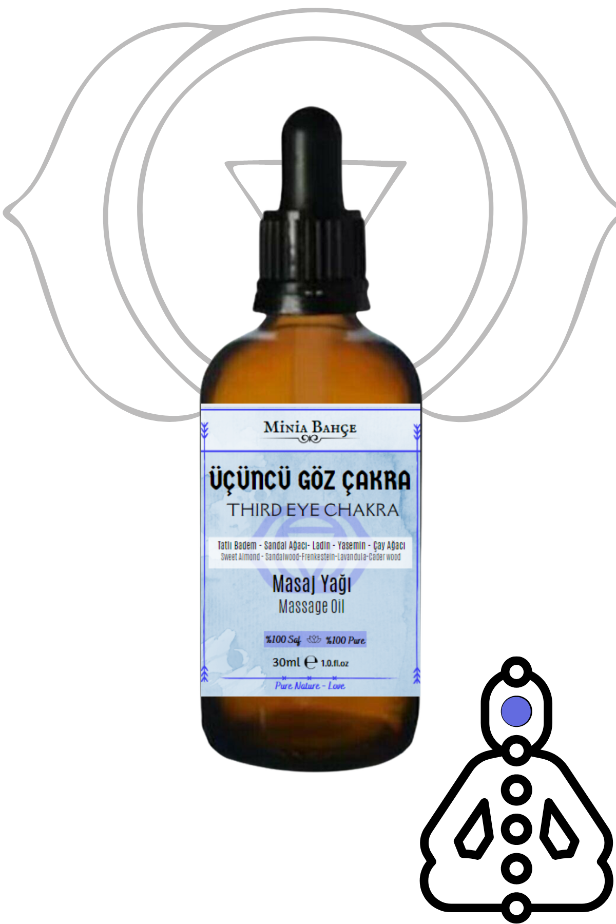 ÜÇÜNCÜ GÖZ ÇAKRA MASAJ YAĞI  -  THIRD EYE CHAKRA MASSAGE OIL- 30ML