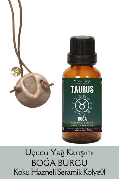 Boğa Burcu - Taurus, Uçucu Yağ Karışımı, 10ml, & Koku Hazneli Kolye01