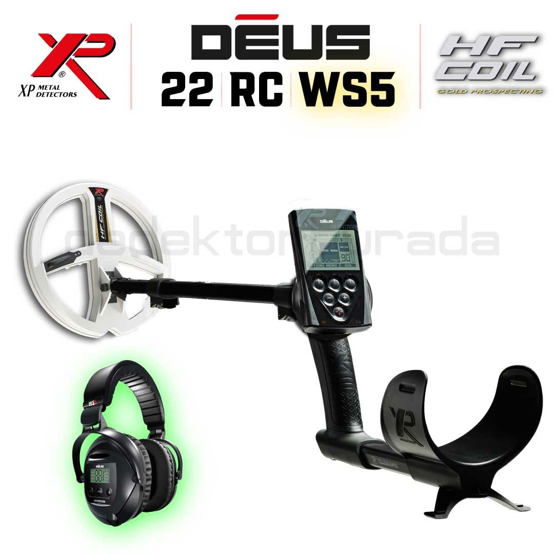 Deus Dedektör - 22,5cm HF Başlık, Ana Kontrol Ünitesi,Ws5 Kulaklık