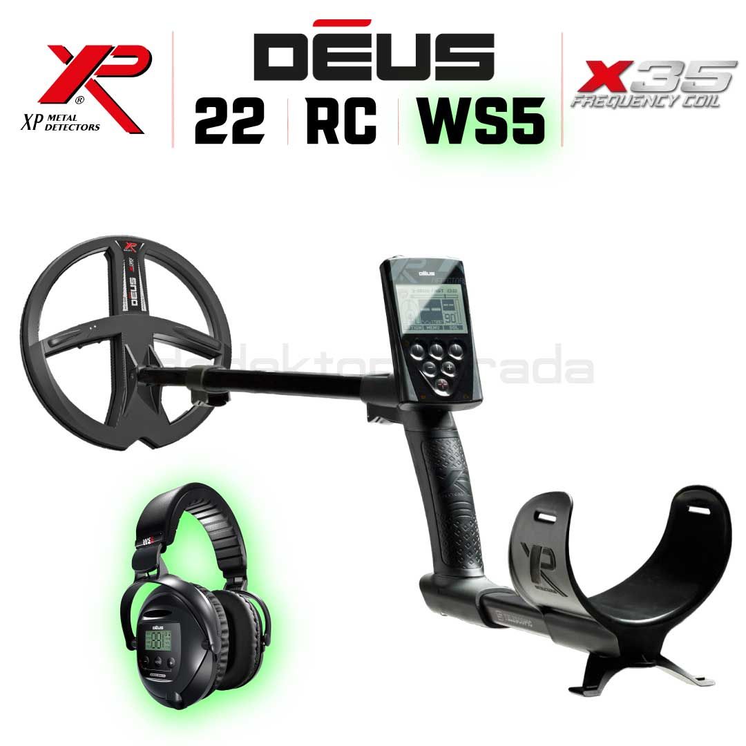 Deus Dedektör - 22,5cm X35 Başlık, WS5 Kulaklık, Ana Kontrol Ünitesi