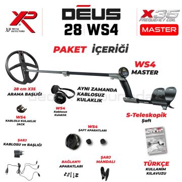Deus Dedektör - 28cm X35 Başlık, WS4 Master