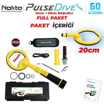 PulseDive Su Altı Dedektörü&Sahil Arama Dedektörü - Büyük Arama Başlıklı 20cm - Sarı