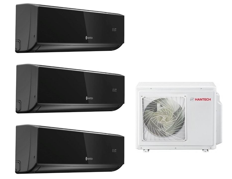 Hantech Multi Split İnverter Klima Black 32000Btu 1 Dış +3 İç 9000+9000+24000 Btu