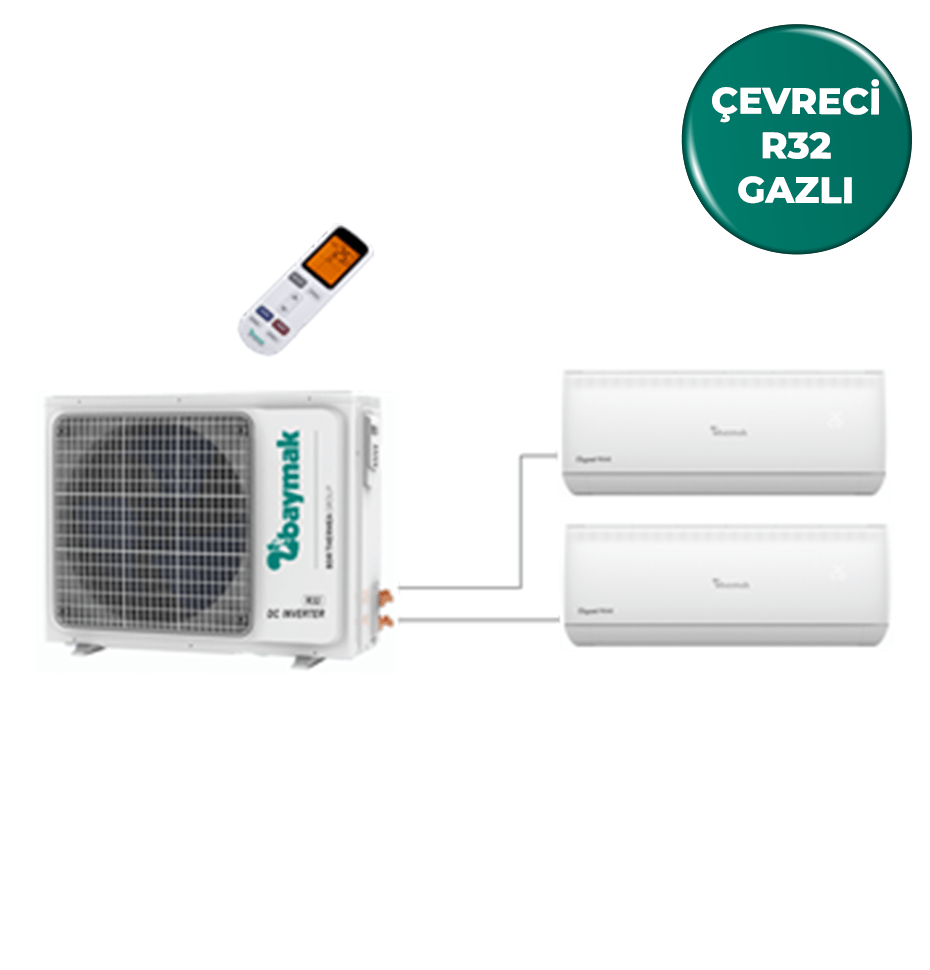 BAYMAK ELEGANT PRIME MULTI DUVAR TİPİ SPLİT KLİMA 09+12 İÇ 18 DIŞ