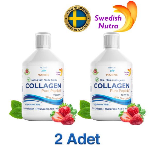 Collagen Pure Peptide 10 000 mg (Balık) – Tip I & Tip III-  Sıvı Form - 500 ml - 2 Adet