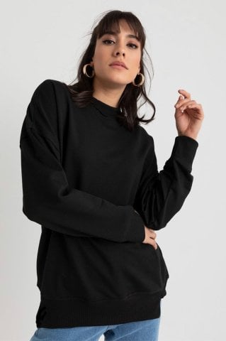 Siyah Basic Sweatshirt