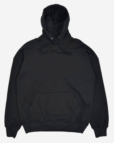 Mumu Siyah Oversized Kapüşonlu Basic Unisex Sweatshirt