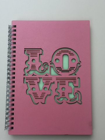 Tasarım Defter Love Ahşap Kapak