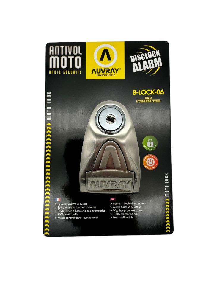 Auvray B-Lock 06 Alarmlı Disk Kilidi 6 mm. 120 db. Inox