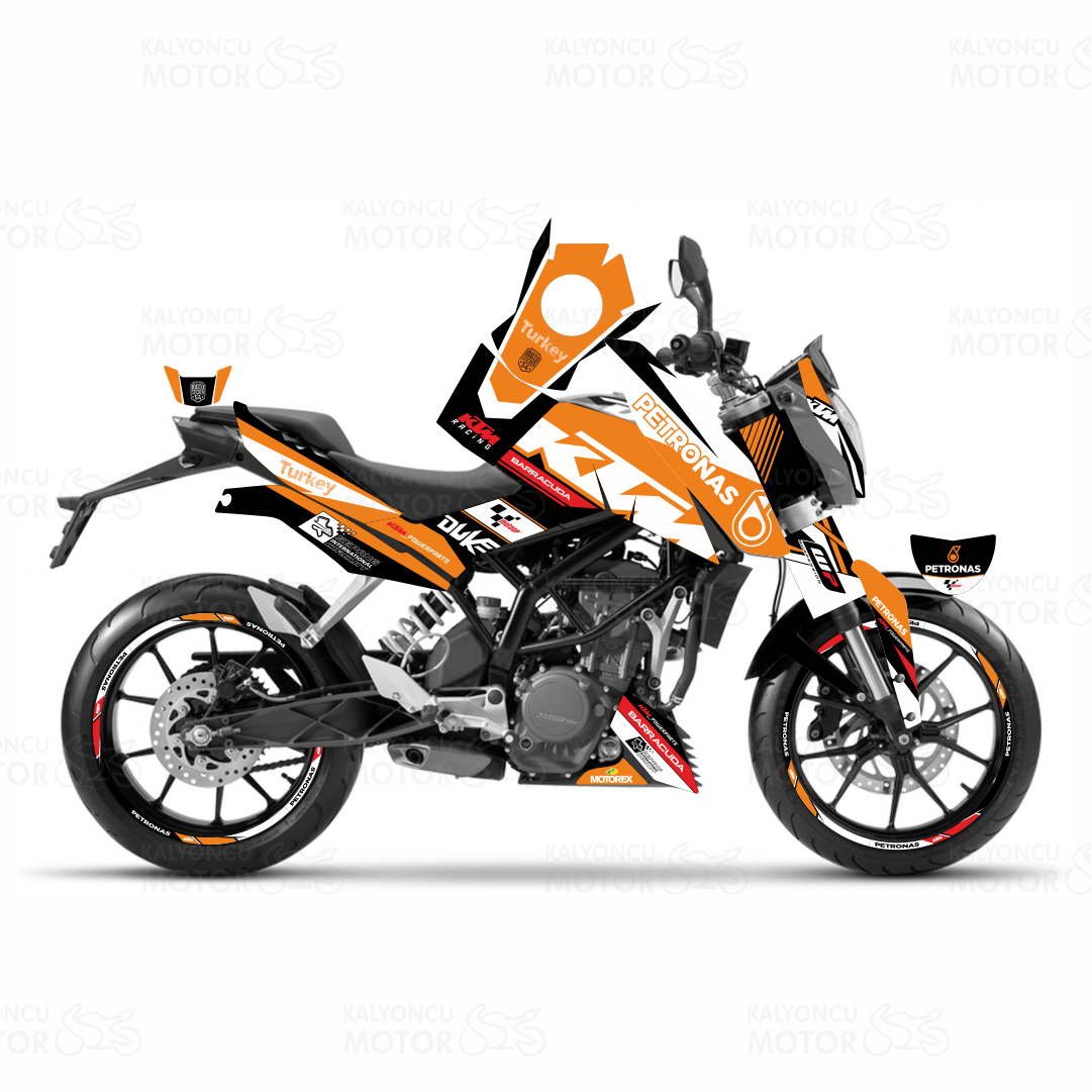 KTM Duke 125 Petronas Design Turuncu Sticker Set