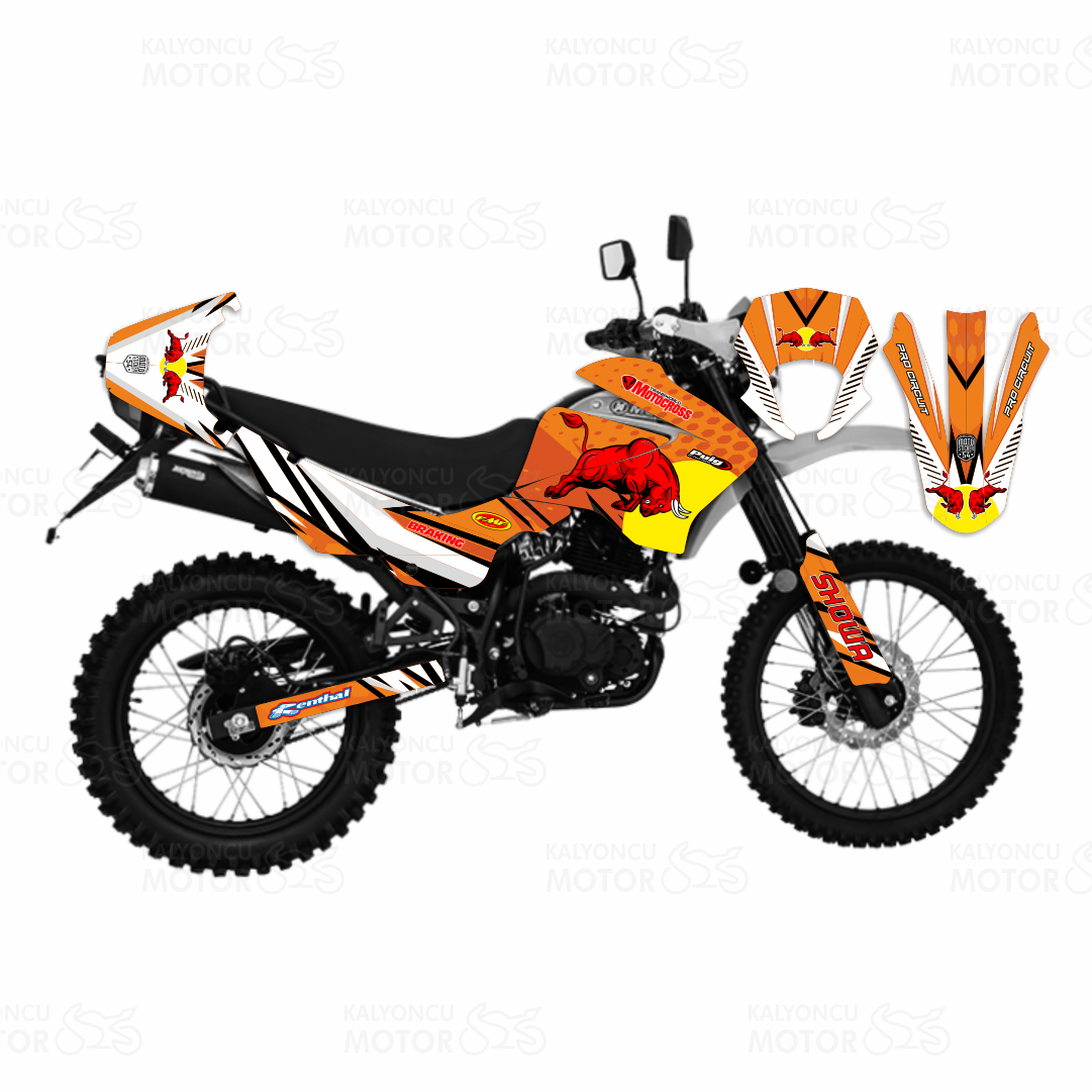 Mondial X-Treme Max 150 Bull Desing Sticker Set Turuncu