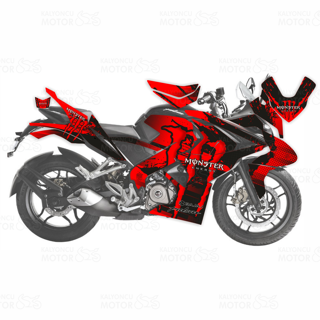 Bajaj Pulsar RS 200 Monster Energy Design Kırmızı