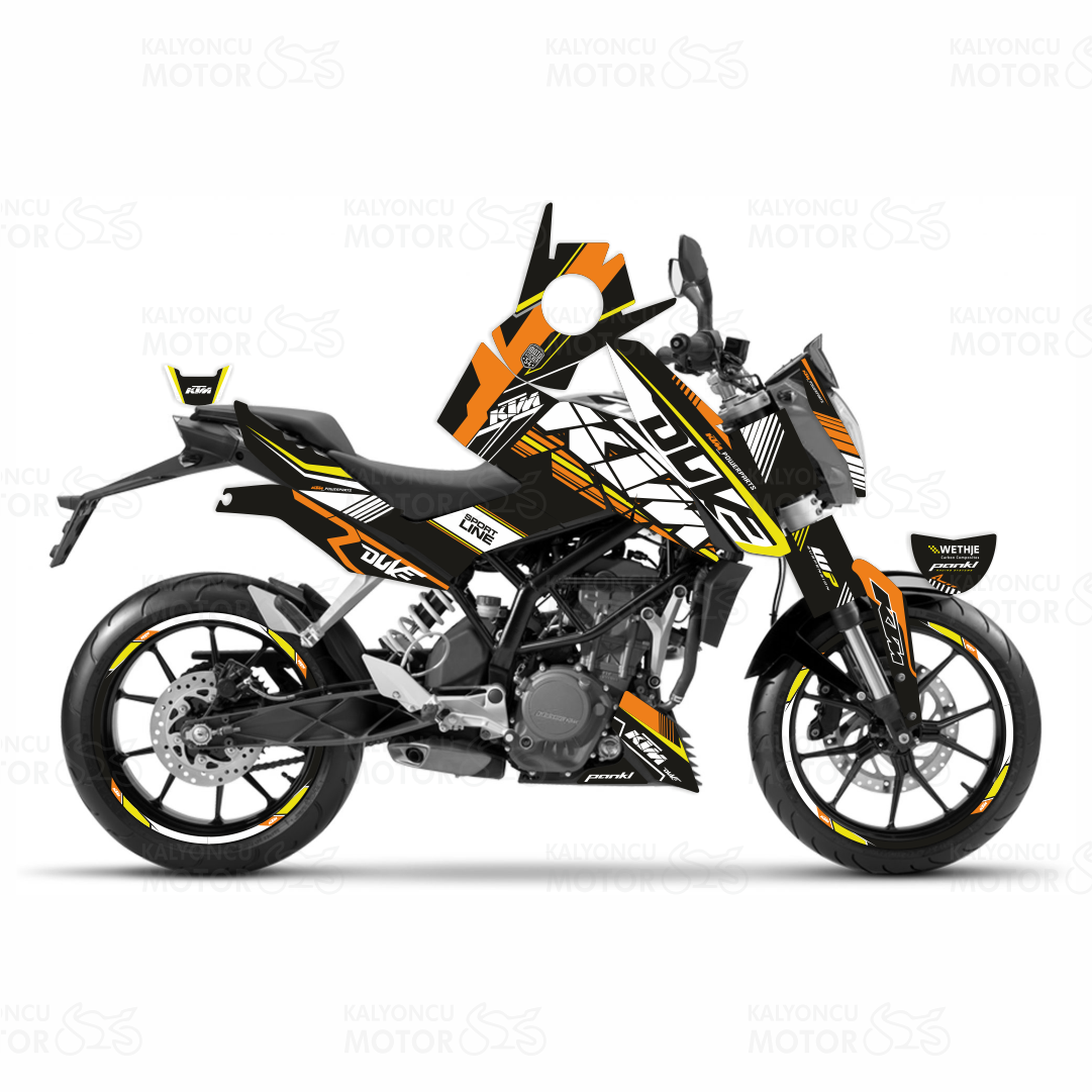 KTM Duke 250 Sport Line Sticker Set Yellow