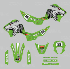 Mondial X-Treme Max 150 Wolf Design Sticker Set Yeşil