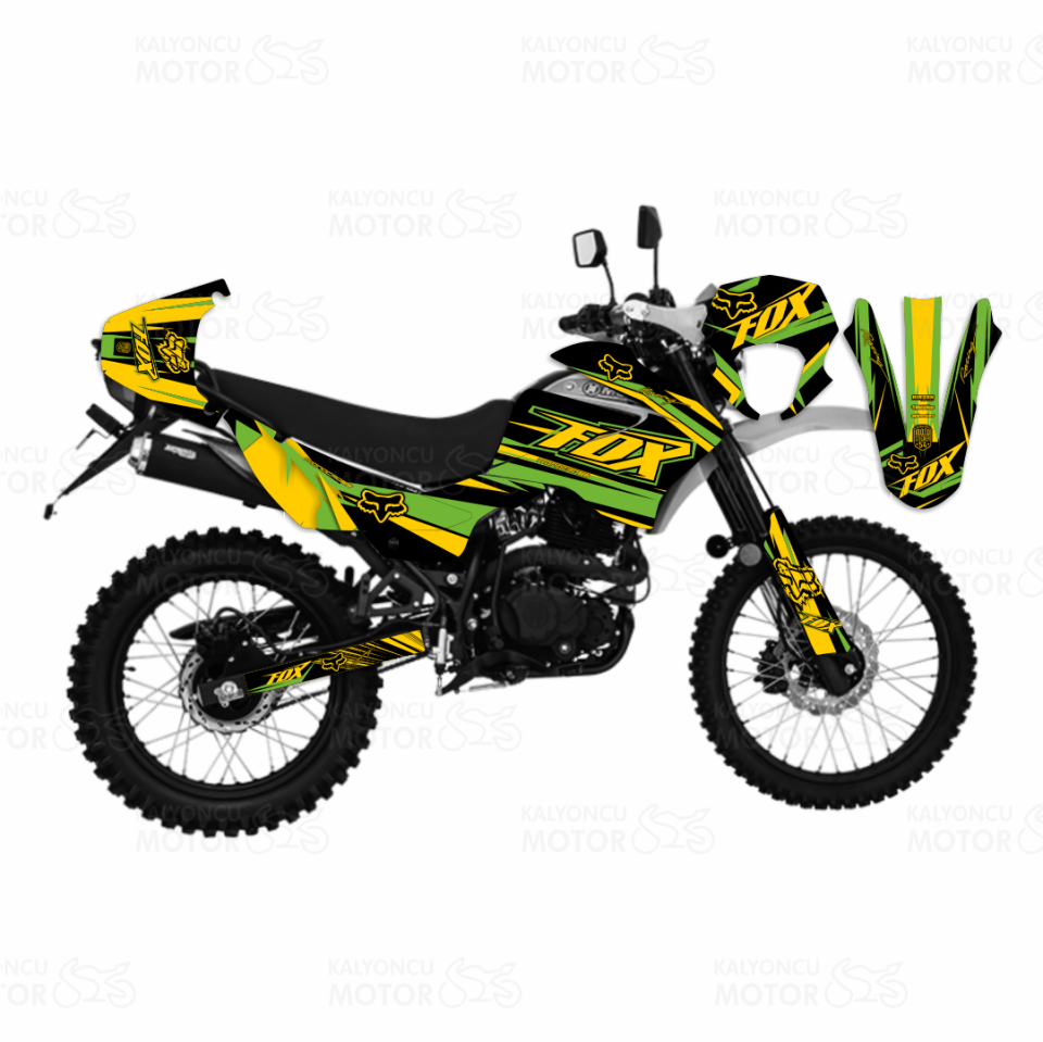 Mondial X-Treme Max 150 Fox Design Sticker Set Sarı-Yeşil