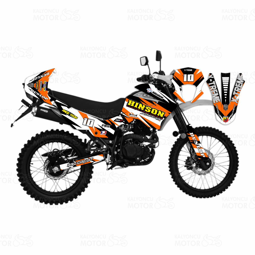 Mondial X-Treme Max 200 Hinson Design Turuncu Sticker Set