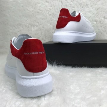 ALEXANDER McQueen %HAKİKİ DERİ BAYAN SNEAKER BEYAZ KIRMIZI