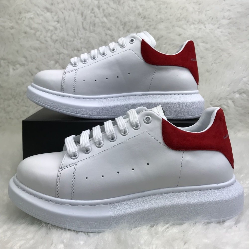 ALEXANDER McQueen %HAKİKİ DERİ BAYAN SNEAKER BEYAZ KIRMIZI