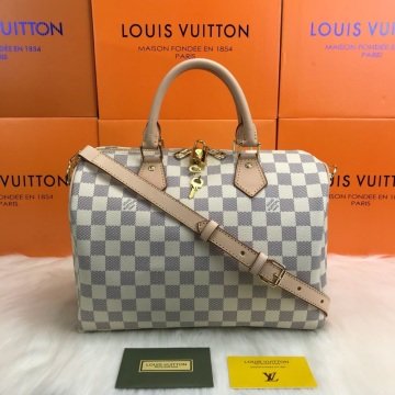 LOUIS VUITTON BANDOULIERE SPEEDY 30 CM VEJITAL DERI DAMİER AZUR