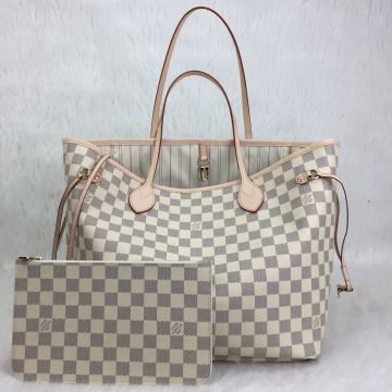 LOUIS VUITTON DAMİER AZUR NEVERFULL MM VEJITAL DERI ORTA BOY