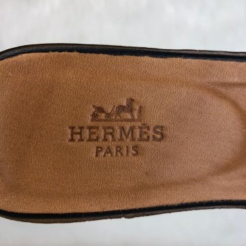 HERMES ORAN SANDALS %100 HAKİKİ DERİ SİYAH