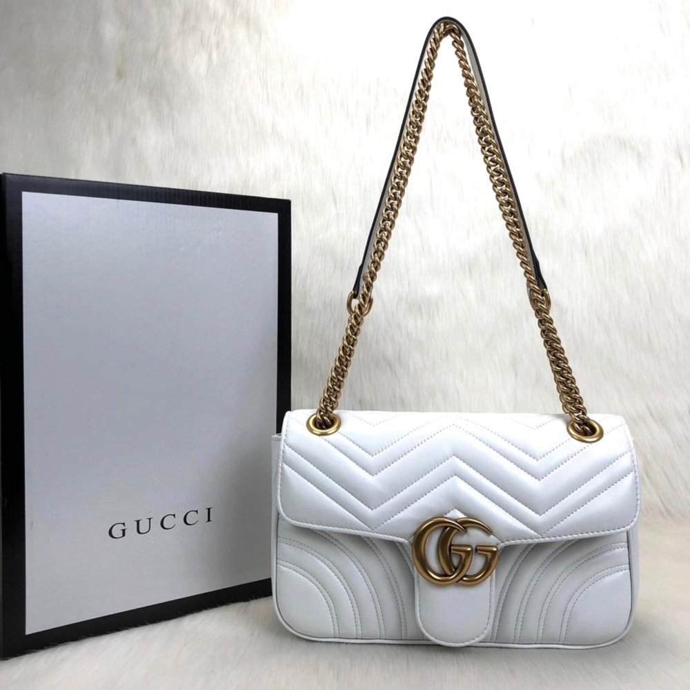 GUCCI MARMONT %100 HAKİKİ DERİ BEYAZ