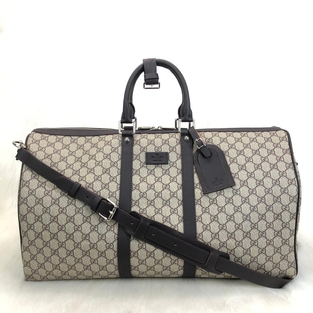 GUCCİ SUPREME DUFFLE LEATHER LUGGAGE VALİZ %100 HAKİKİ DERİ