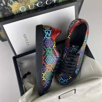 GUCCİ ACE BLACK GG PSYCHEDELİC SNEAKER %HAKİKİ DERİ