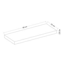 Minar Gizli Tutuculu Duvar Rafı 60 cm - Beyaz