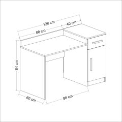 Minar Bonte Modern Çalışma Masası - Safirmeşe/Beyaz