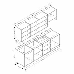 MİNAR 240 CM MEBRAN C MUTFAK DOLABI BEYAZ 240-MCB1