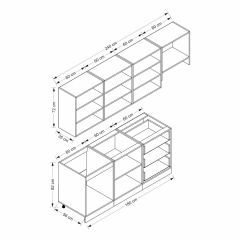 MİNAR 240 CM MEBRAN C MUTFAK DOLABI BEYAZ 240-MCB2