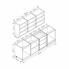 MİNAR 240 CM MEBRAN C MUTFAK DOLABI BEYAZ 240-MCB3