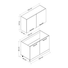 Minar 120 Cm Mutfak Dolabı Beyaz 120-B1