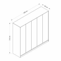Lara 5 Kapaklı Dolap - Beyaz
