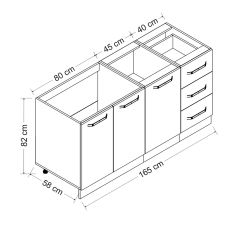 Minar 165 Cm Mutfak Dolabı Beyaz 165-B1-Alt Modül