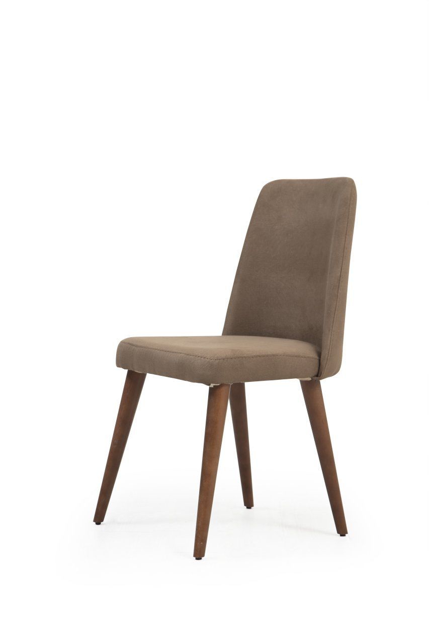 Perge Sandalye - Kahverengi Kumaş 2 Li Set