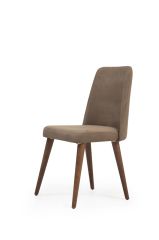 Perge Sandalye - Kahverengi Kumaş 4 Lü Set