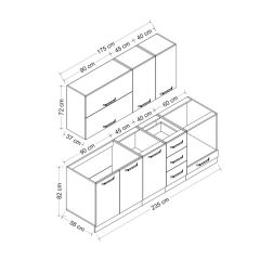 Minar 235 Cm Mutfak Dolabı Beyaz Dore 235-D6