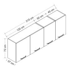 Minar 215 Cm Mutfak Dolabı Beyaz 215-B2-Üst Modül