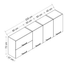 Minar 225 Cm Mutfak Dolabı Beyaz 225-B1-Üst Modül