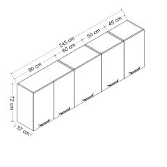 Minar 245 Cm Mutfak Dolabı Beyaz 245-B1-Üst Modül