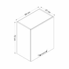 Minar Mutfak Modül Üst 1Dk2R 60Cm Dolap Byz Mebran C Byz