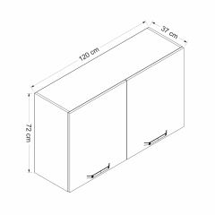 Minar Mutfak Modül Üst 2Dk1R 120Cm Dolap Byz Mebran C Byz