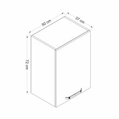 Minar Mutfak Modül Üst 1Dk2R 50Cm Dolap Byz Cam Mebran C Byz