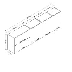 Minar 255 Cm Mutfak Dolabı Beyaz 255-B2-Üst Modül